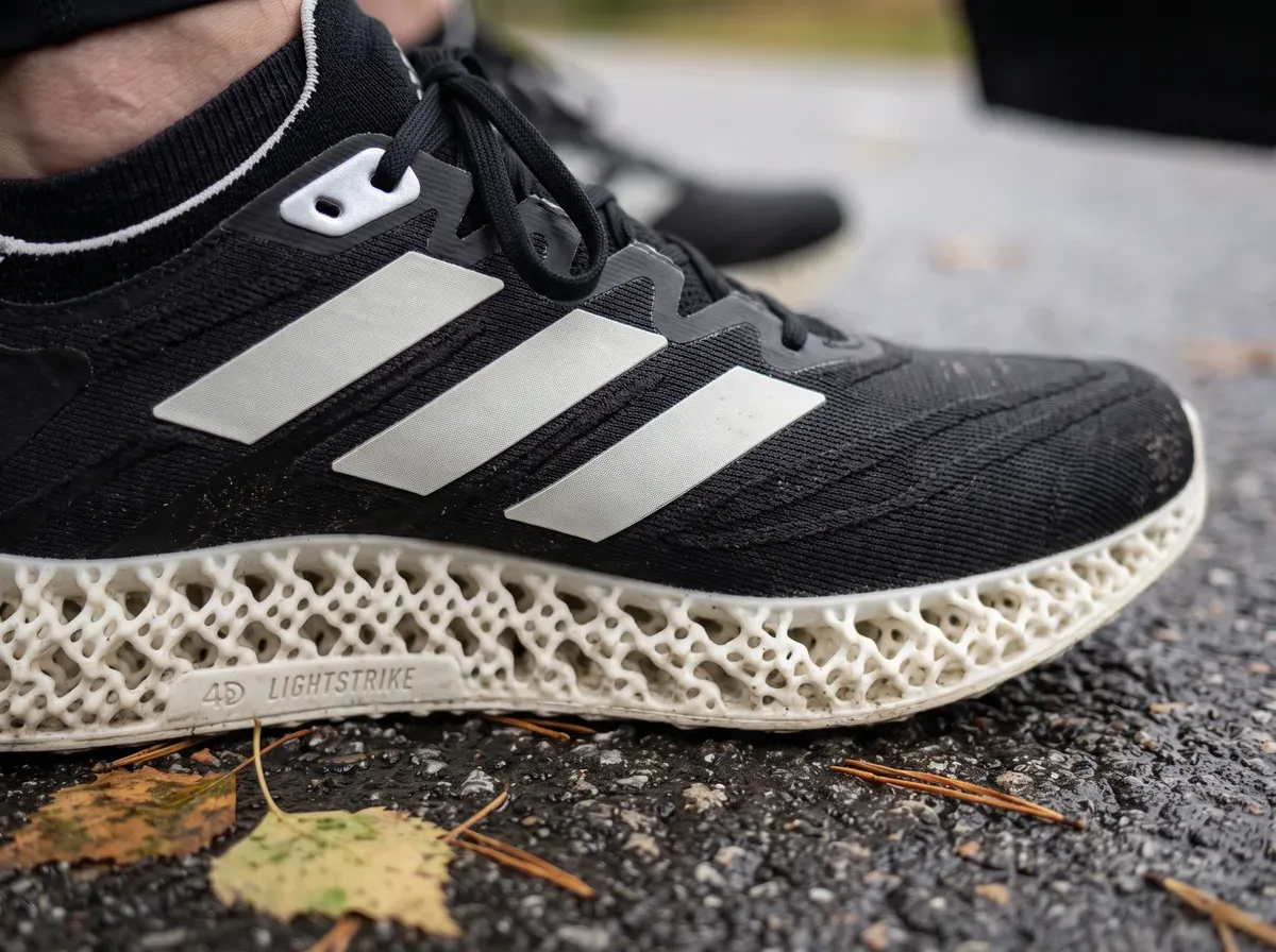 Närbild på ovandel och mellansula på Adidas 4DFWD 4