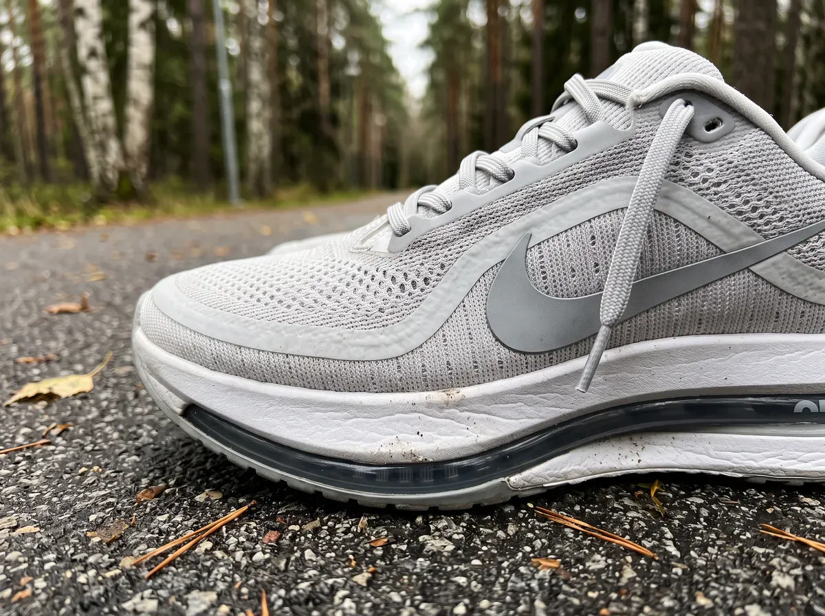 Närbild på ovandel och mellansula på Nike Pegasus Premium