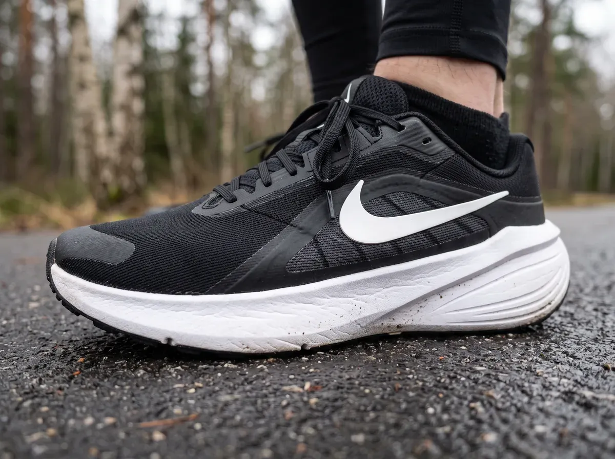 Närbild på ovandel och mellansula på Nike Downshifter 14