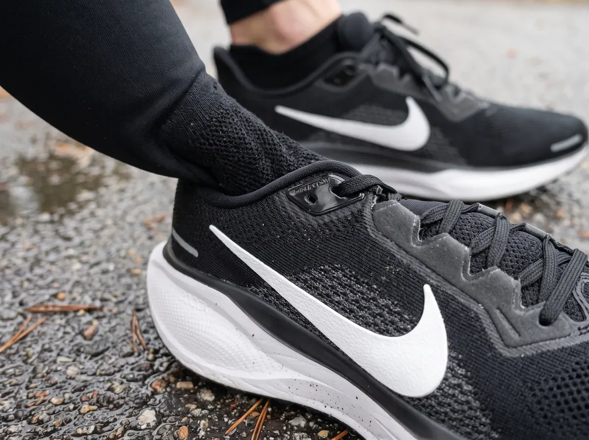 Närbild på ovandel och mellansula på Nike Pegasus 41