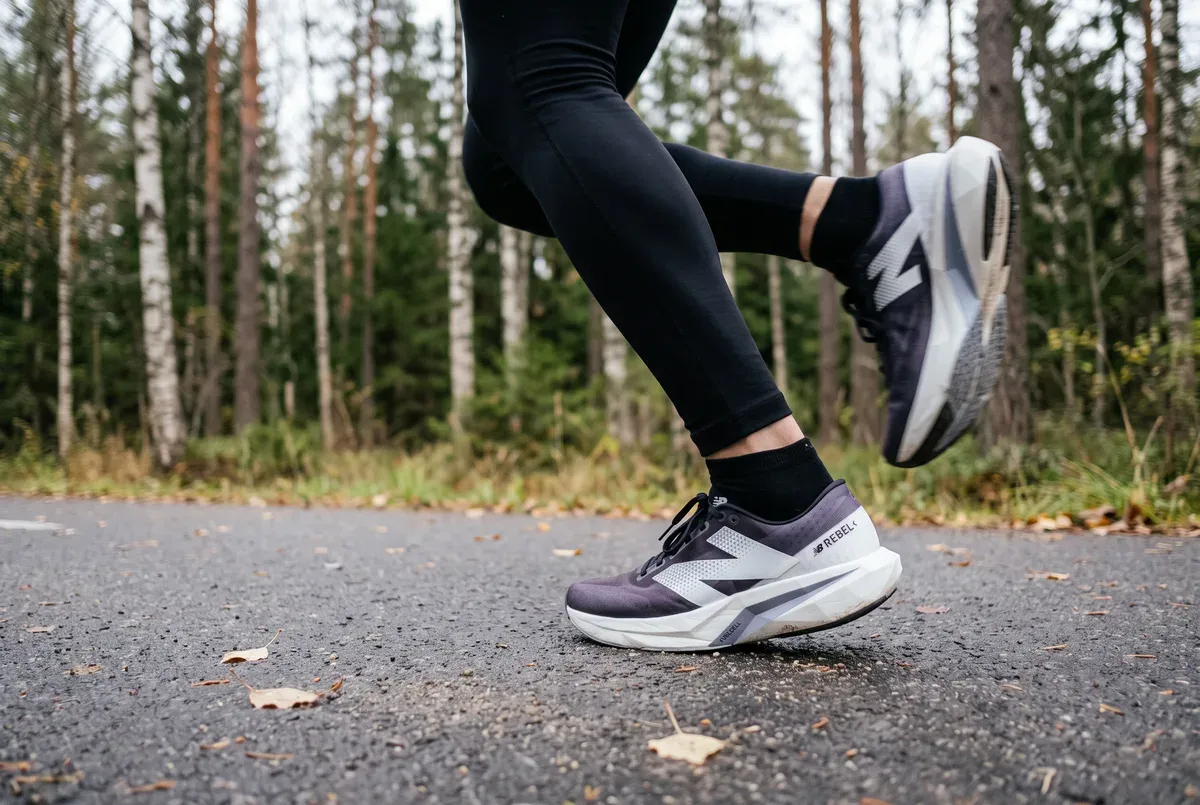 New Balance Rebel v4 mitt i ett löpsteg