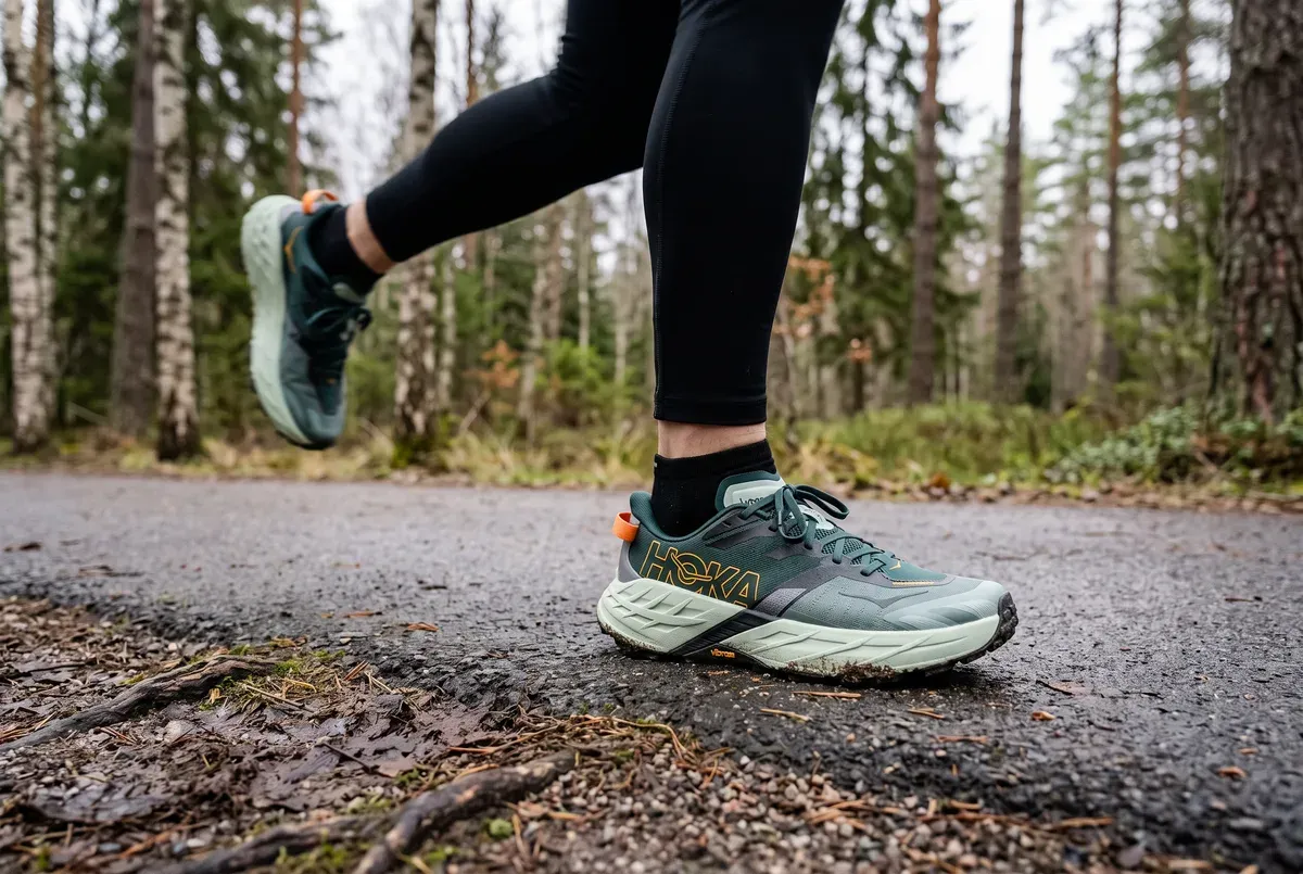 Hoka Speedgoat 7 mitt i ett löpsteg