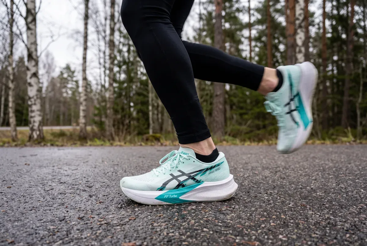 Asics Magic Speed 4 mitt i ett löpsteg